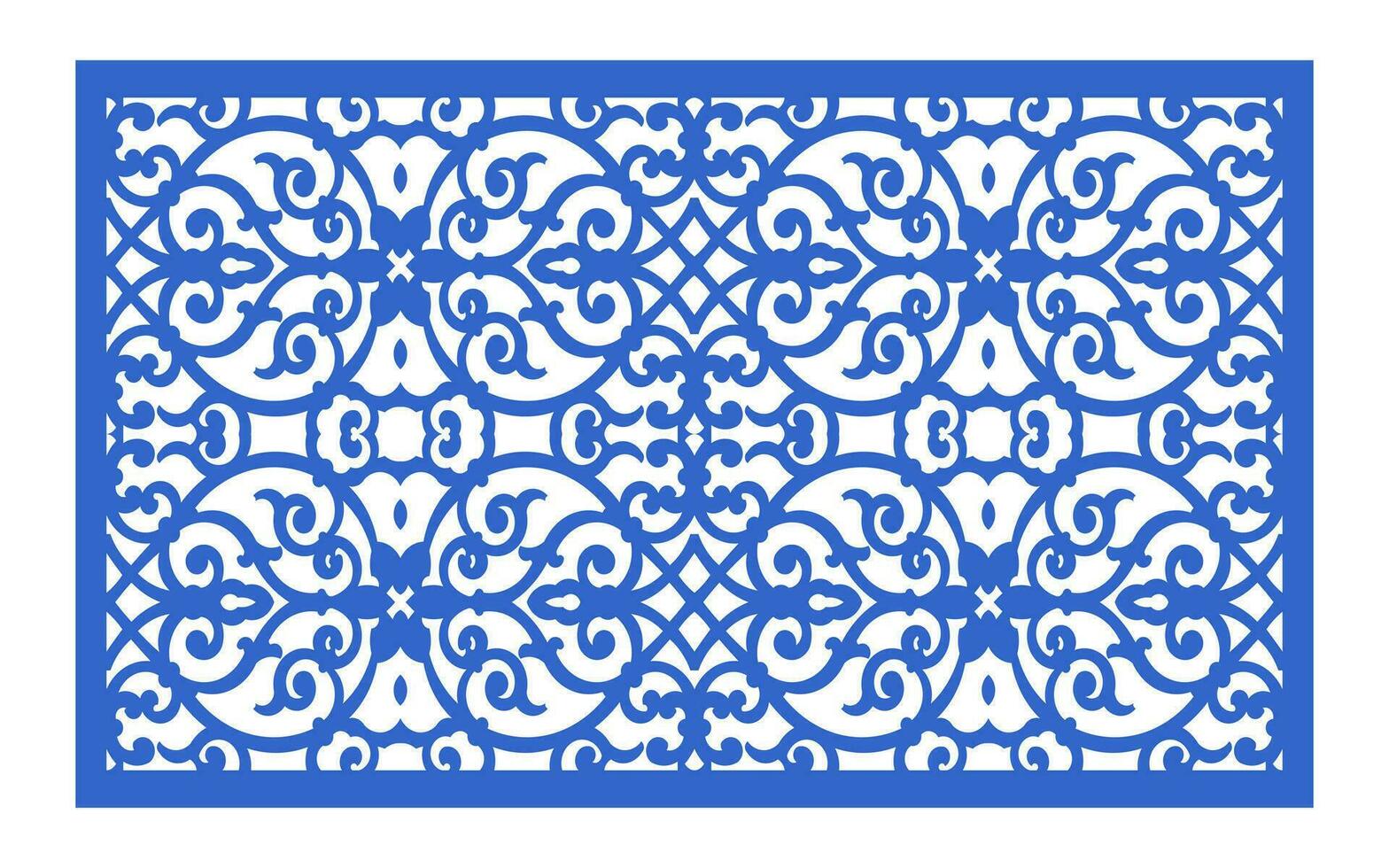 Decorative floral patterns, geometric template for cnc laser cutting vector