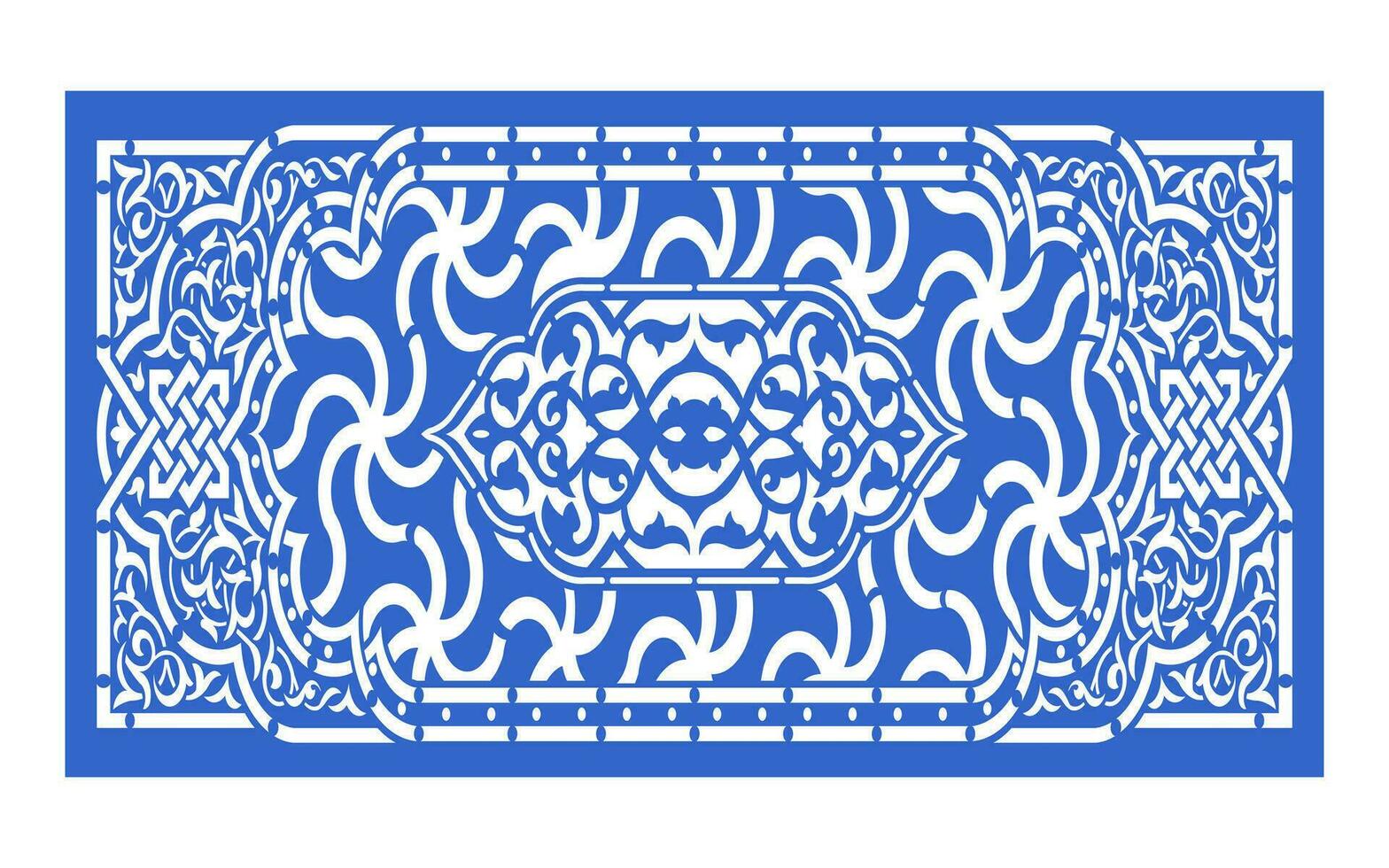 Decorative floral patterns, geometric template for cnc laser cutting vector