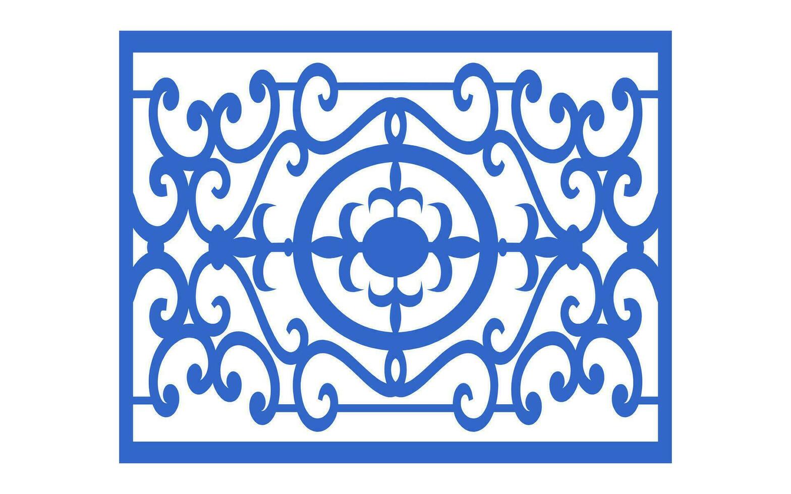 Decorative floral patterns, geometric template for cnc laser cutting vector