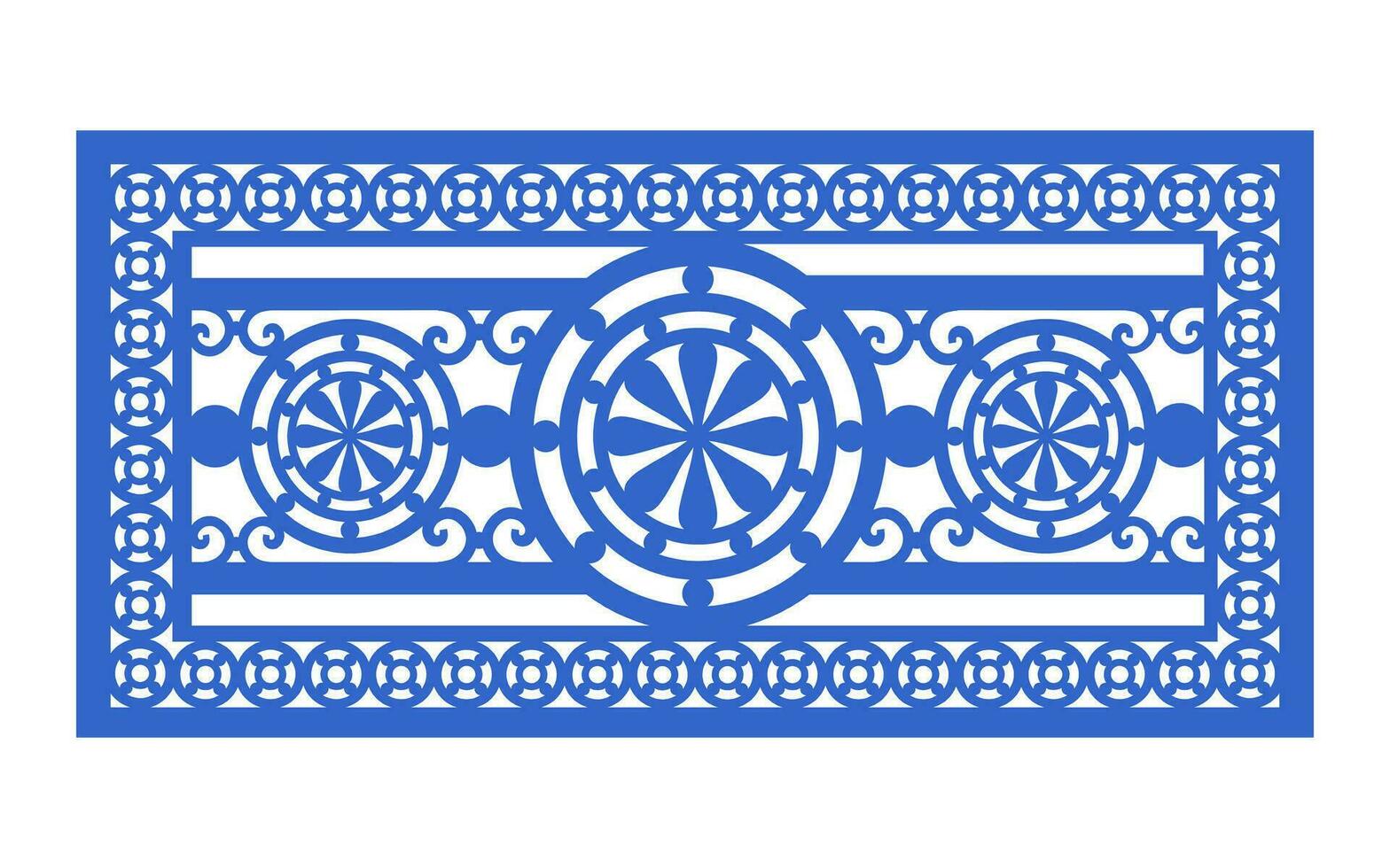 Decorative floral patterns, geometric template for cnc laser cutting vector