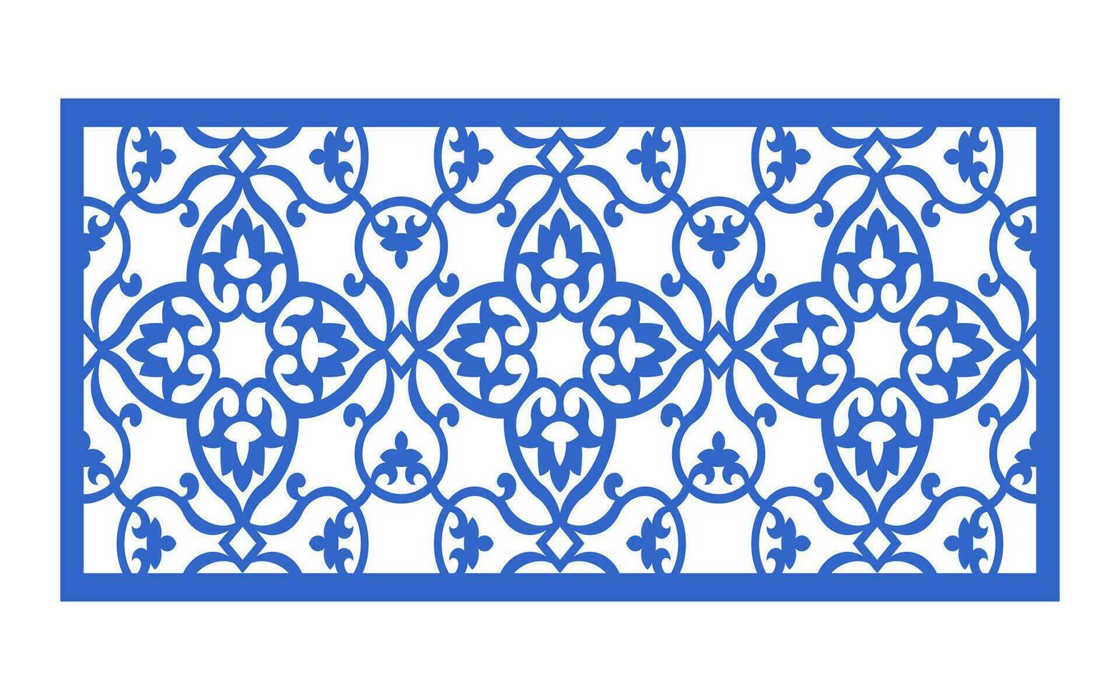 Decorative floral patterns, geometric template for cnc laser cutting vector