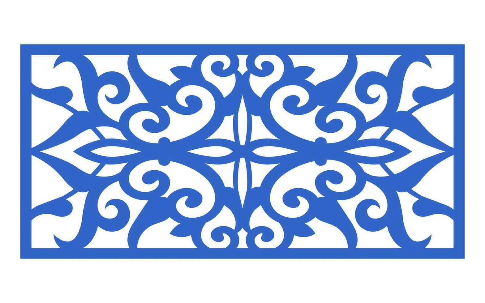 Decorative floral patterns, geometric template for cnc laser cutting vector