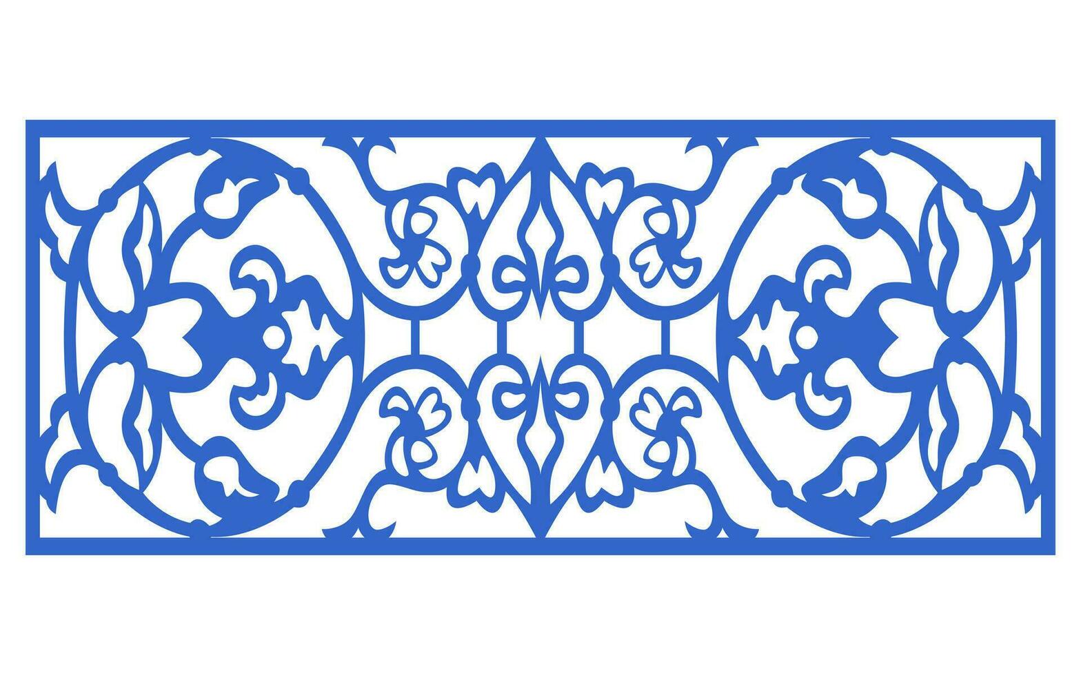 Decorative floral patterns, geometric template for cnc laser cutting vector