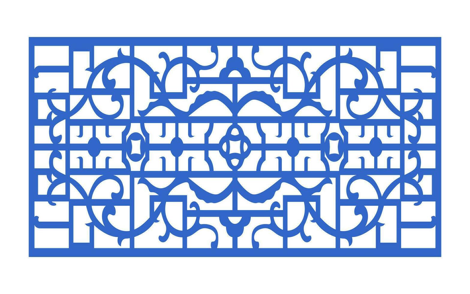 Decorative floral patterns, geometric template for cnc laser cutting vector