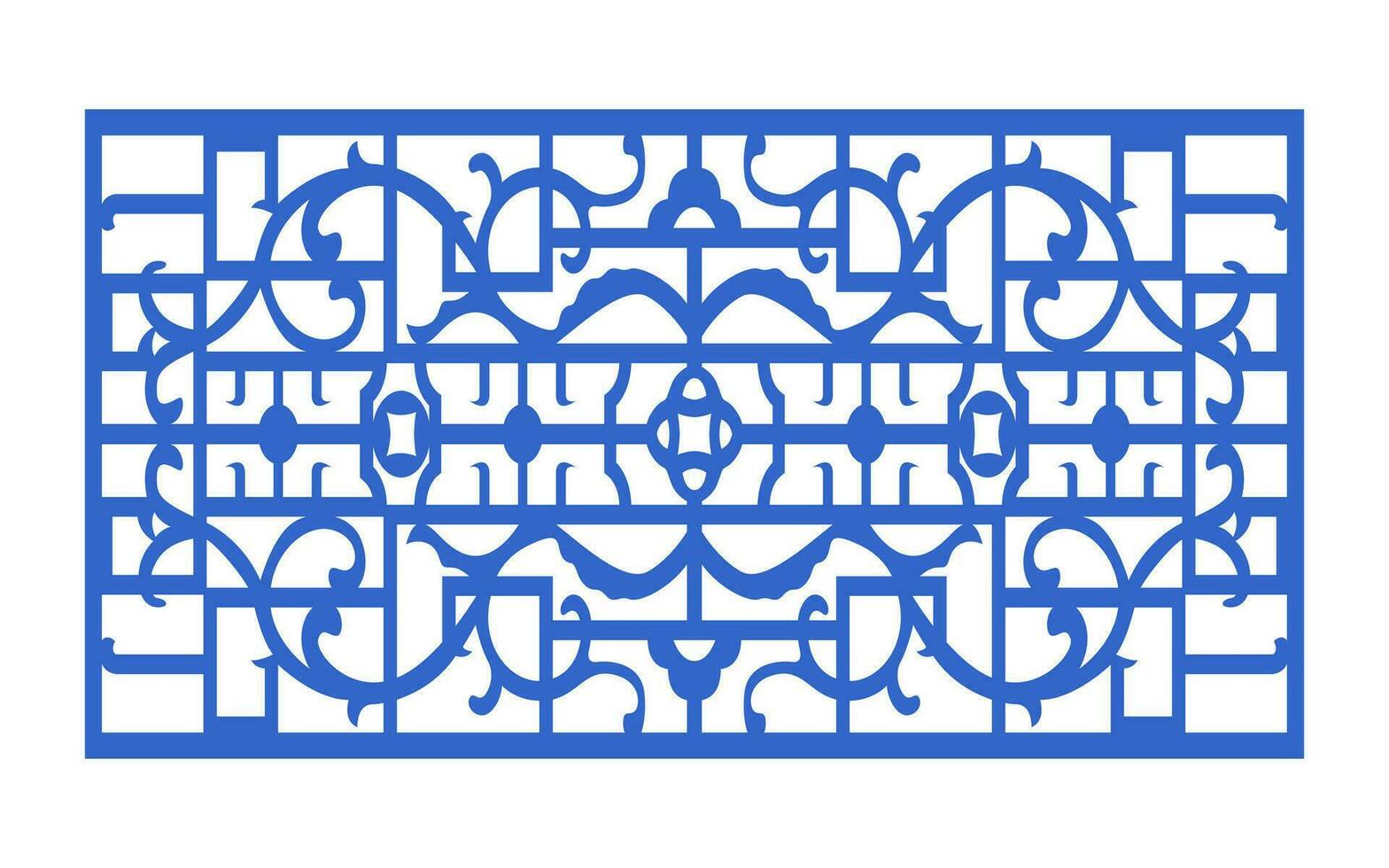 Decorative floral patterns, geometric template for cnc laser cutting vector