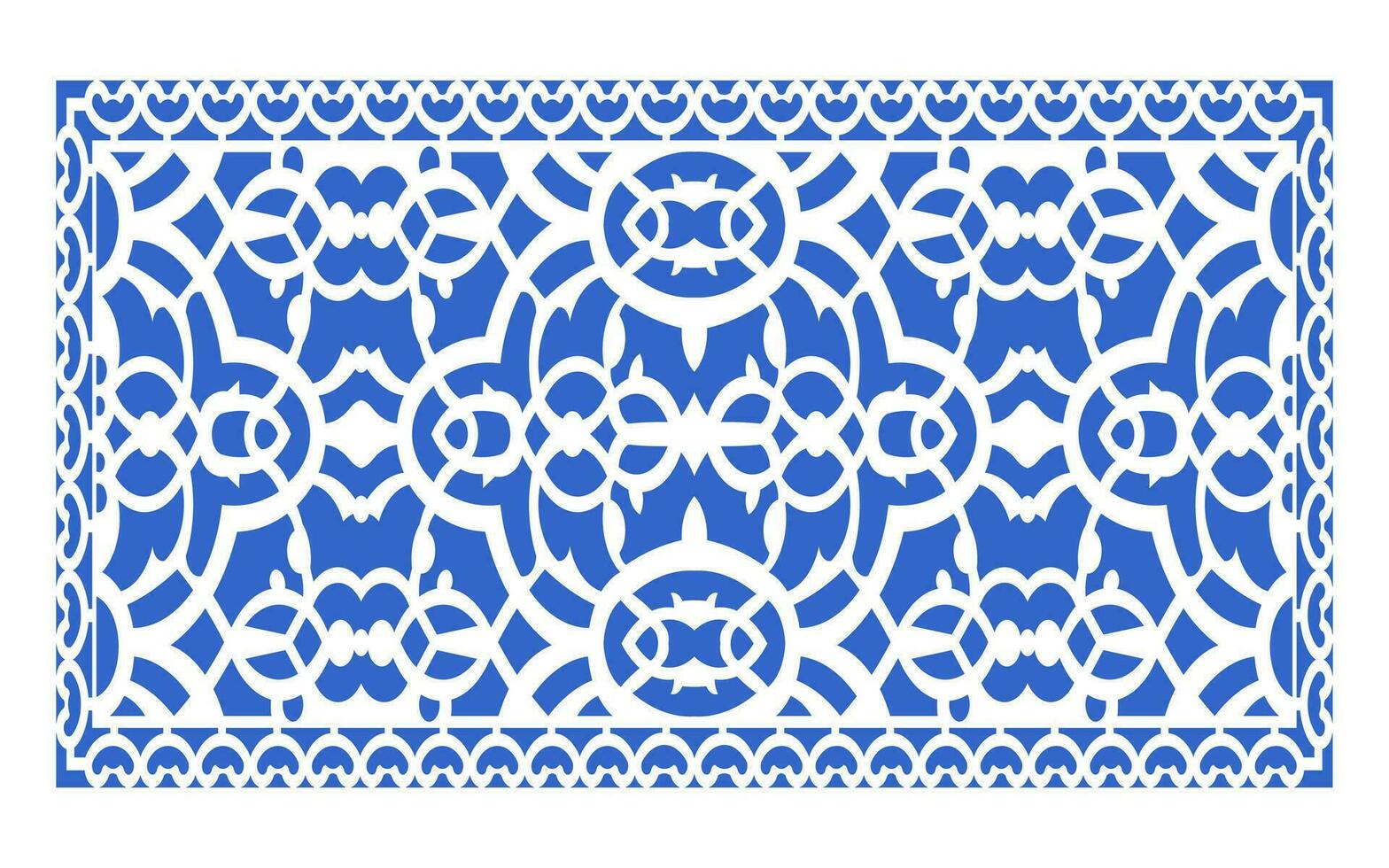 Decorative blue patterns, Islamic, floral and geometric template for cnc laser cutting vector