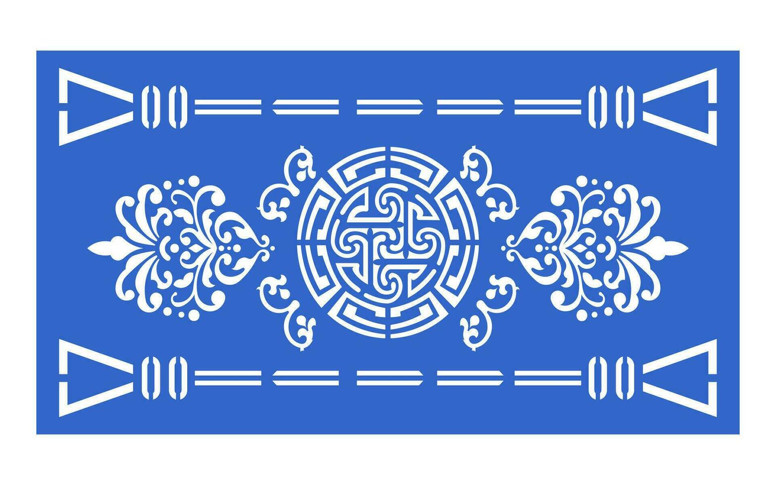 Decorative blue patterns, Islamic, floral and geometric template for cnc laser cutting vector