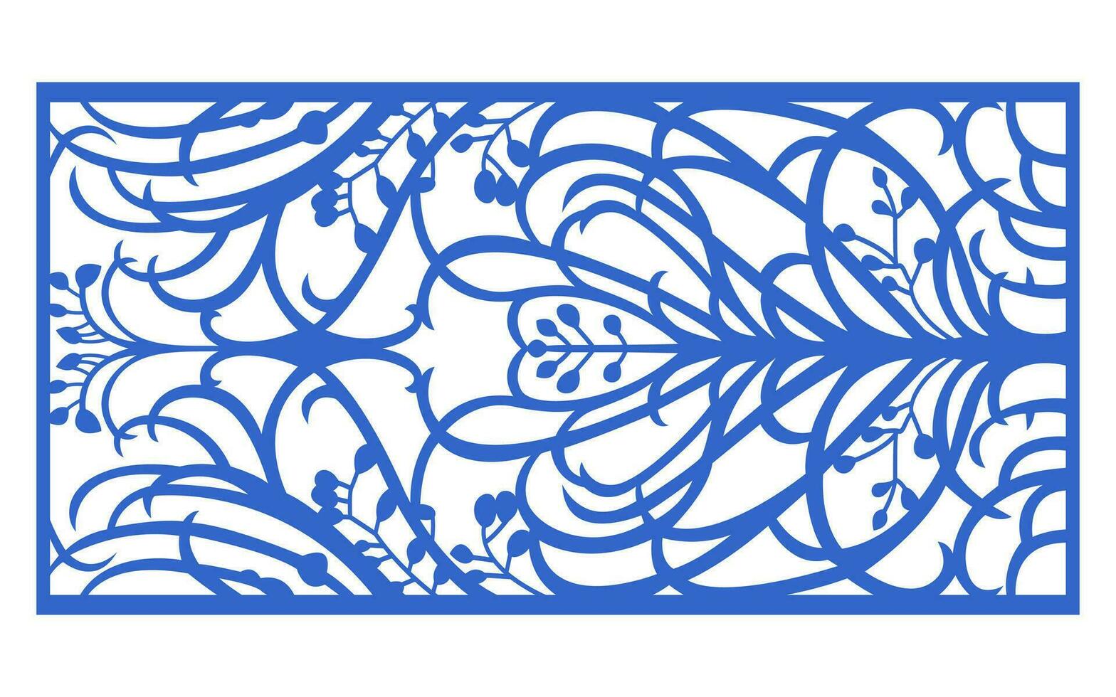 Decorative blue patterns, Islamic, floral and geometric template for cnc laser cutting vector