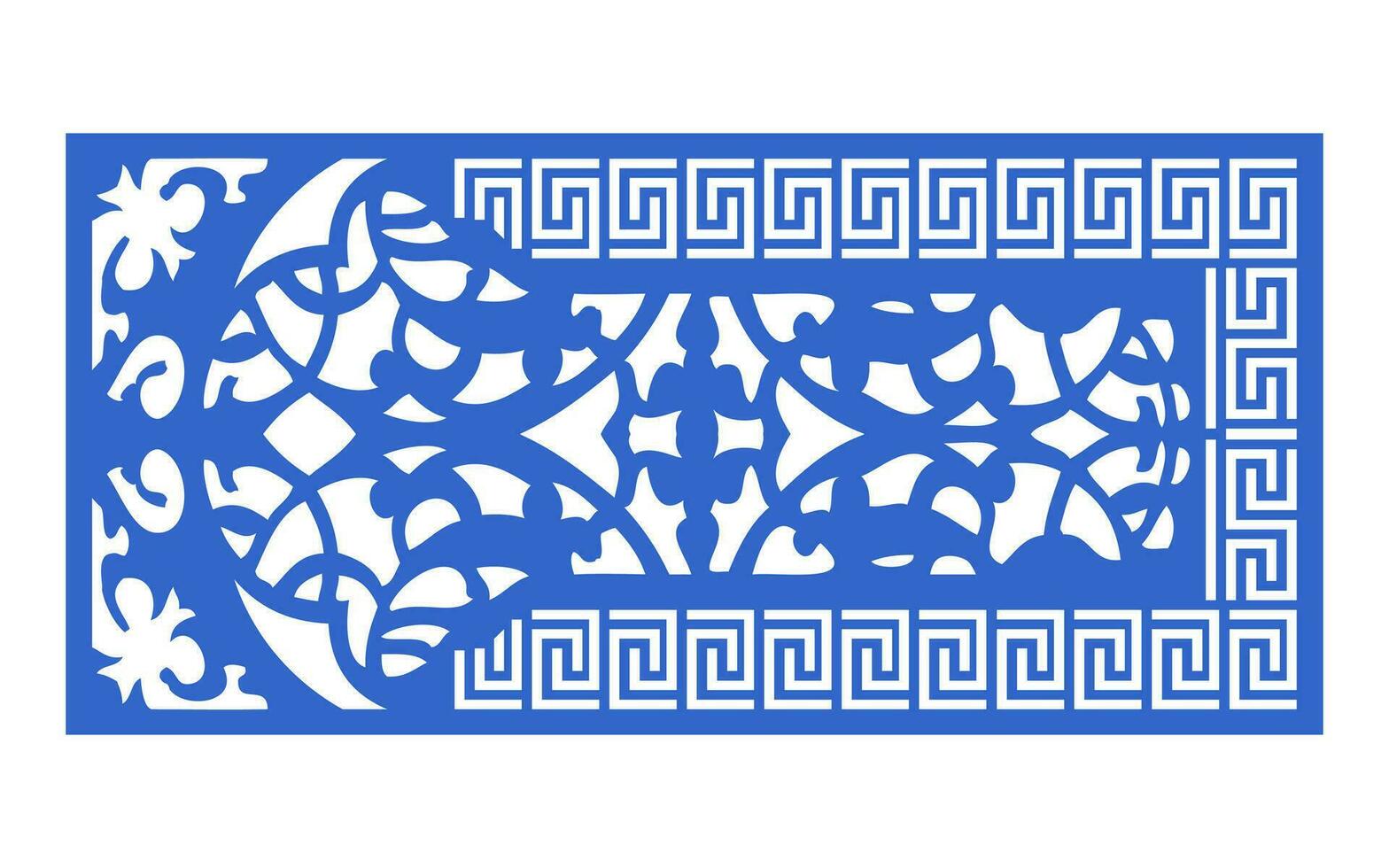 Decorative blue patterns, Islamic, floral and geometric template for cnc laser cutting vector