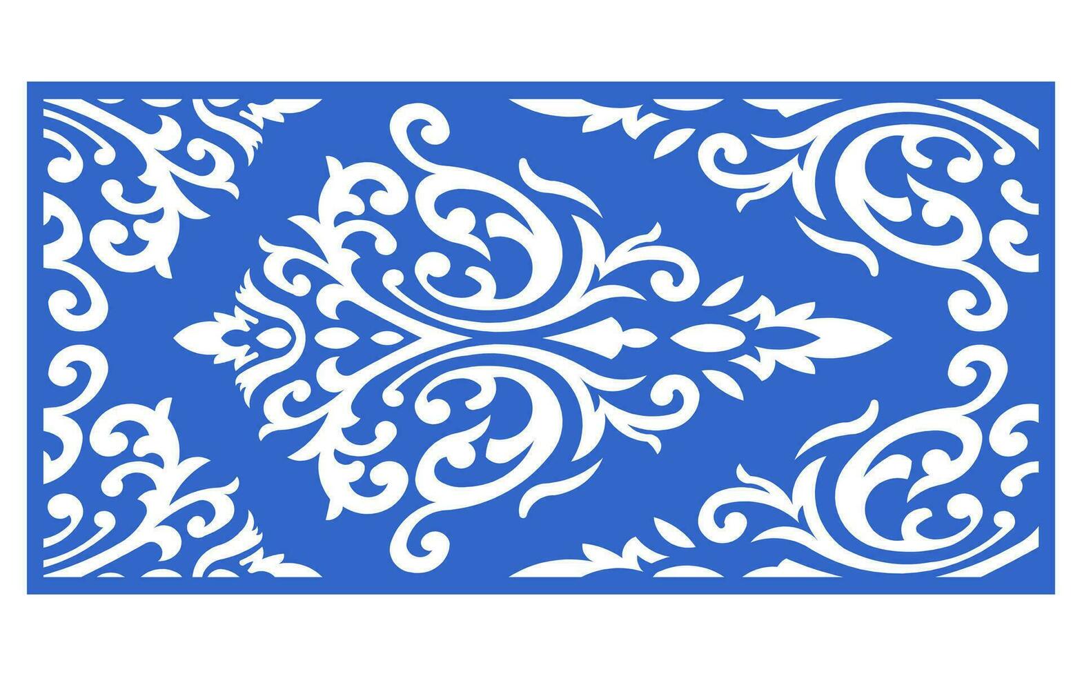 Decorative blue patterns, Islamic, floral and geometric template for cnc laser cutting vector