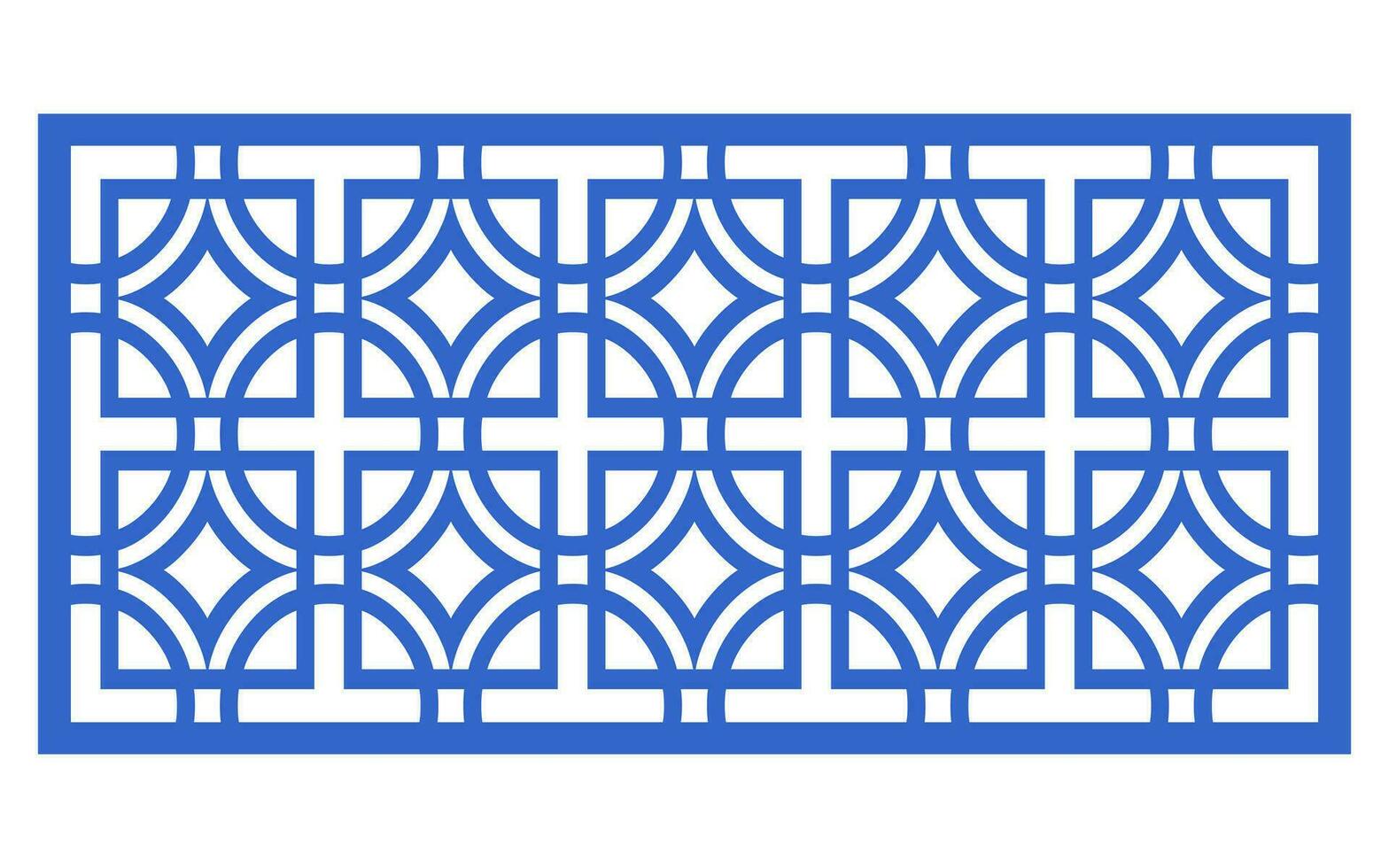 Decorative blue patterns, Islamic, floral and geometric template for cnc laser cutting vector