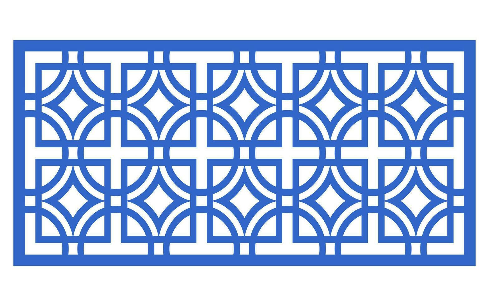 Decorative blue patterns, Islamic, floral and geometric template for cnc laser cutting vector