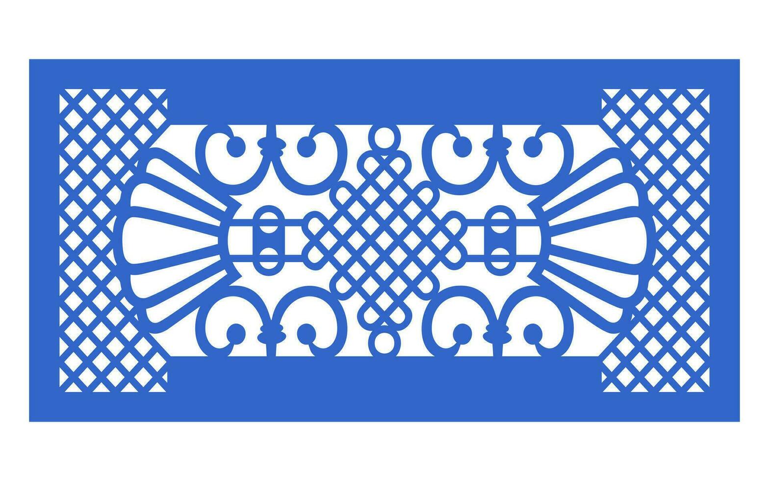 Decorative blue patterns, Islamic, floral and geometric template for cnc laser cutting vector