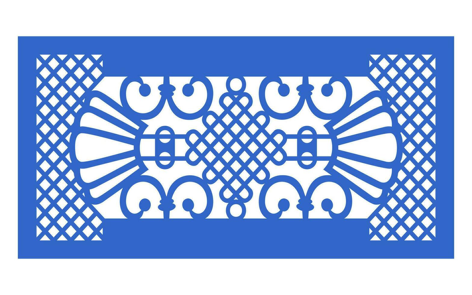 Decorative blue patterns, Islamic, floral and geometric template for cnc laser cutting vector