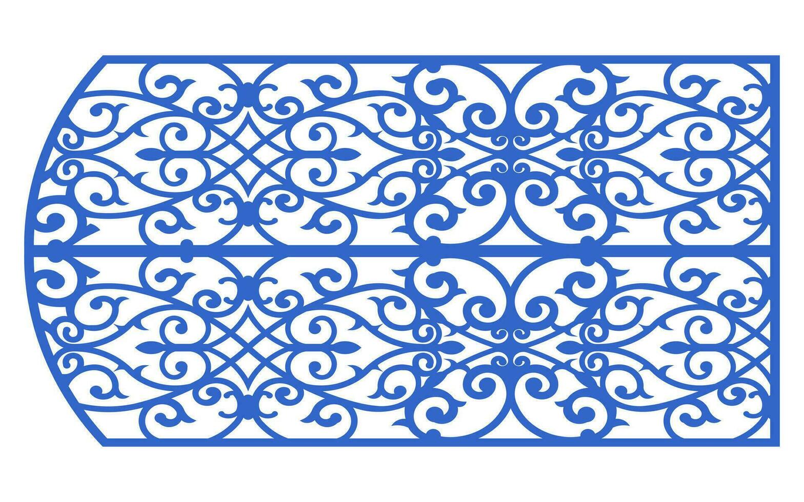 Decorative blue patterns, Islamic, floral and geometric template for cnc laser cutting vector