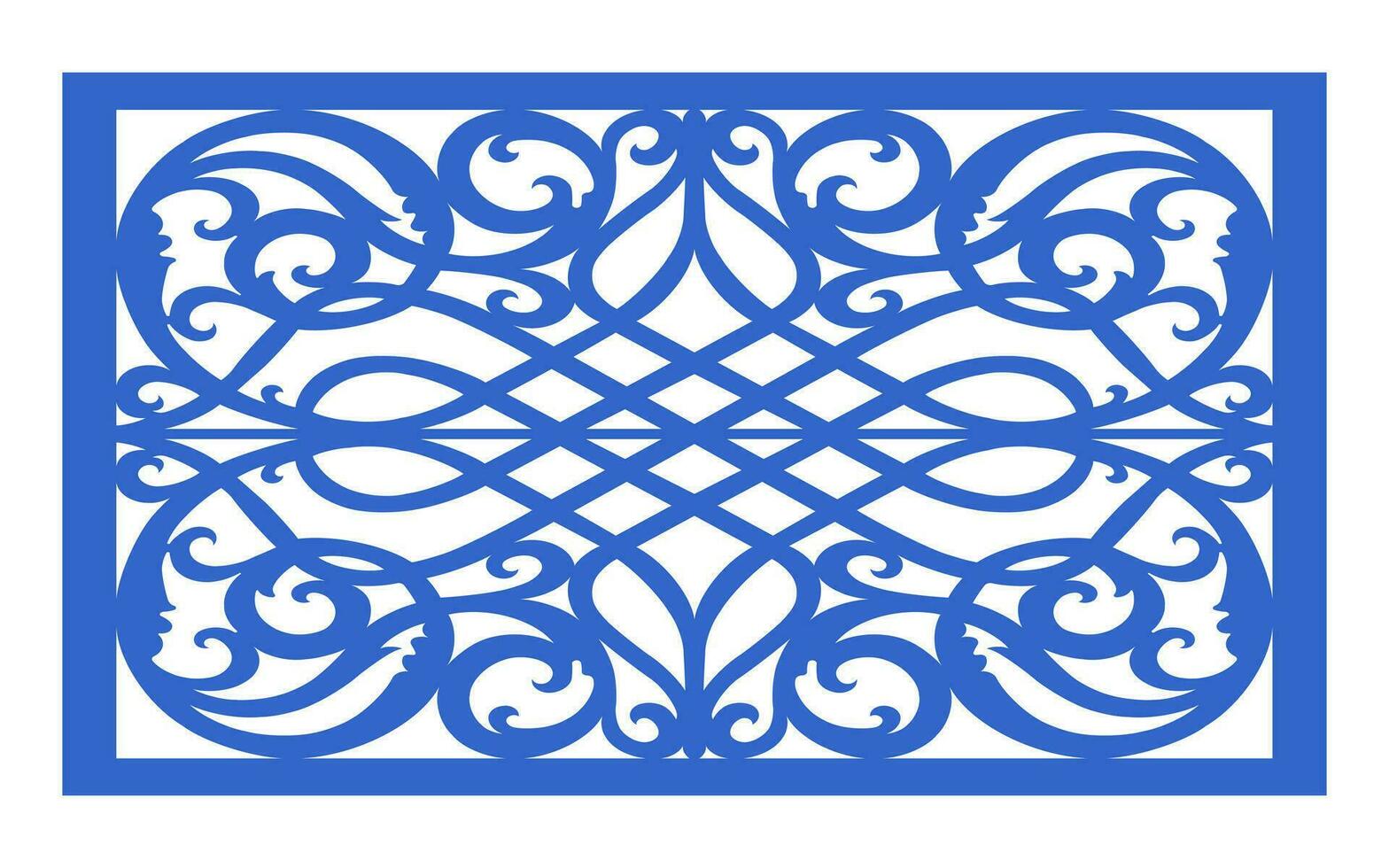 Decorative blue patterns, Islamic, floral and geometric template for cnc laser cutting vector