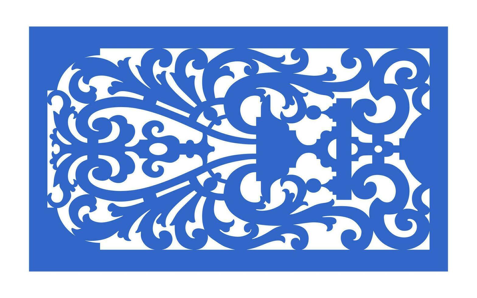 decorativo azul patrones, islámico, floral y geométrico modelo para cnc láser corte vector