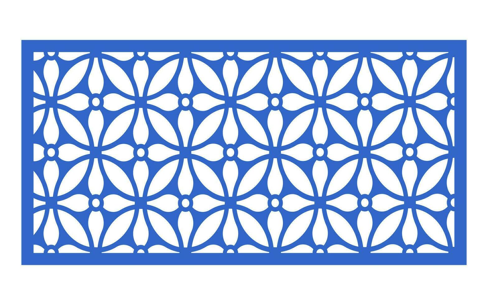 Decorative blue patterns, Islamic, floral and geometric template for cnc laser cutting vector