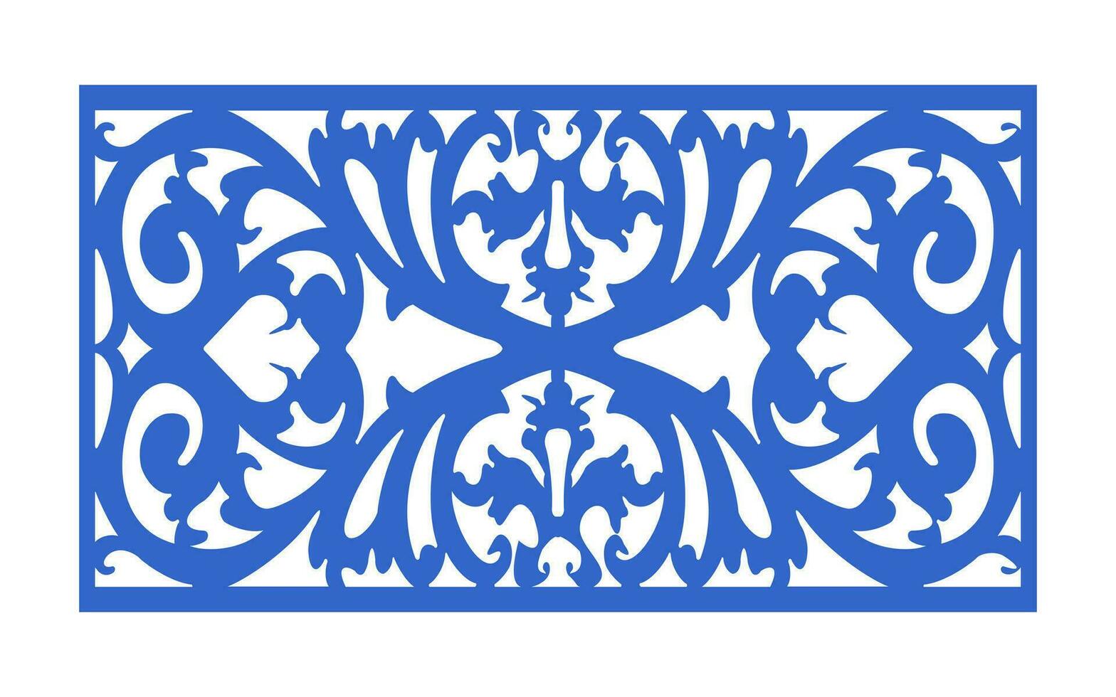 Decorative blue patterns, Islamic, floral and geometric template for cnc laser cutting vector