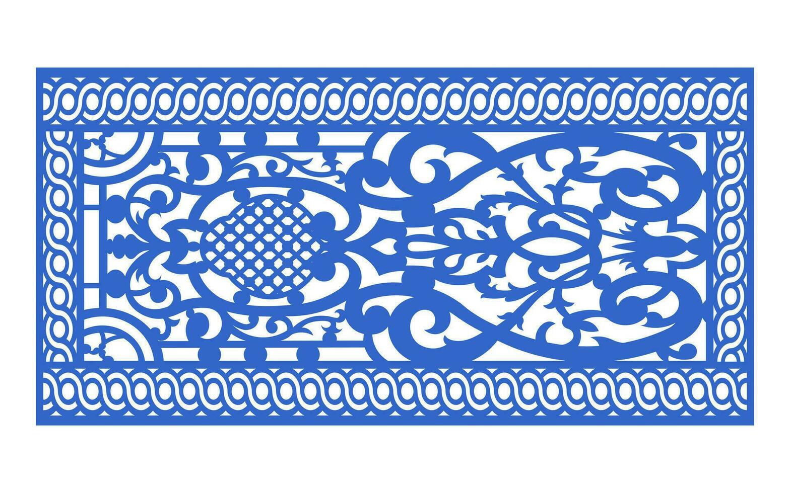 Decorative floral patterns, geometric template for cnc laser cutting vector