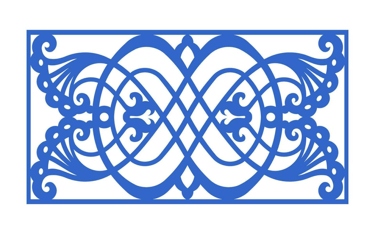 Decorative floral patterns, geometric template for cnc laser cutting vector