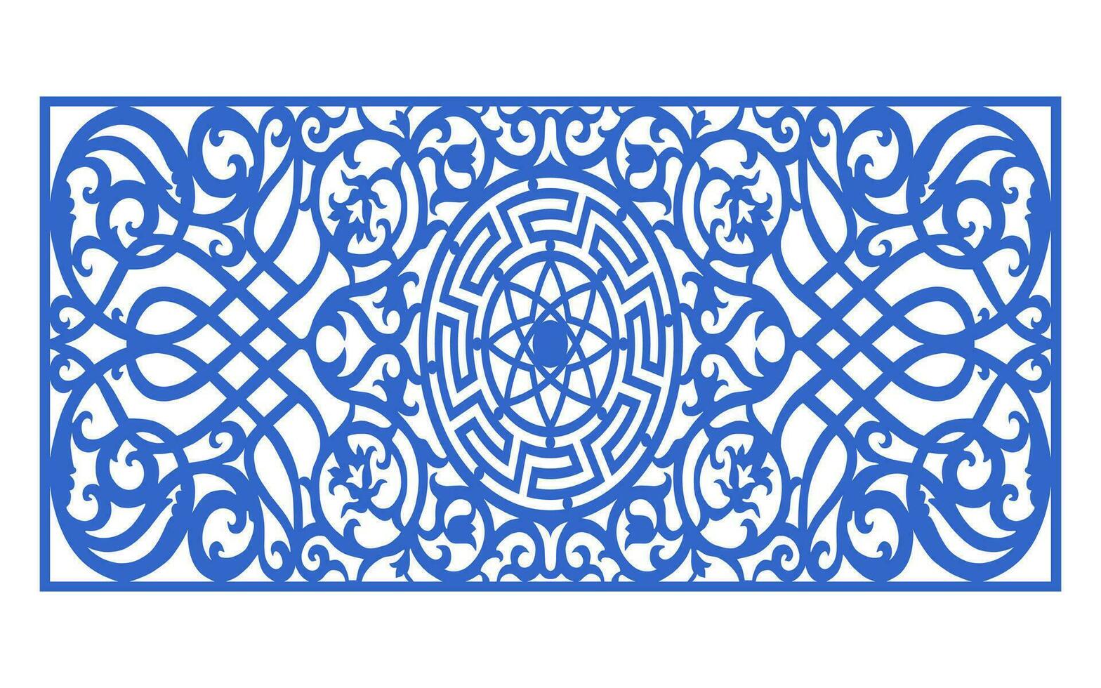Decorative floral patterns, geometric template for cnc laser cutting vector