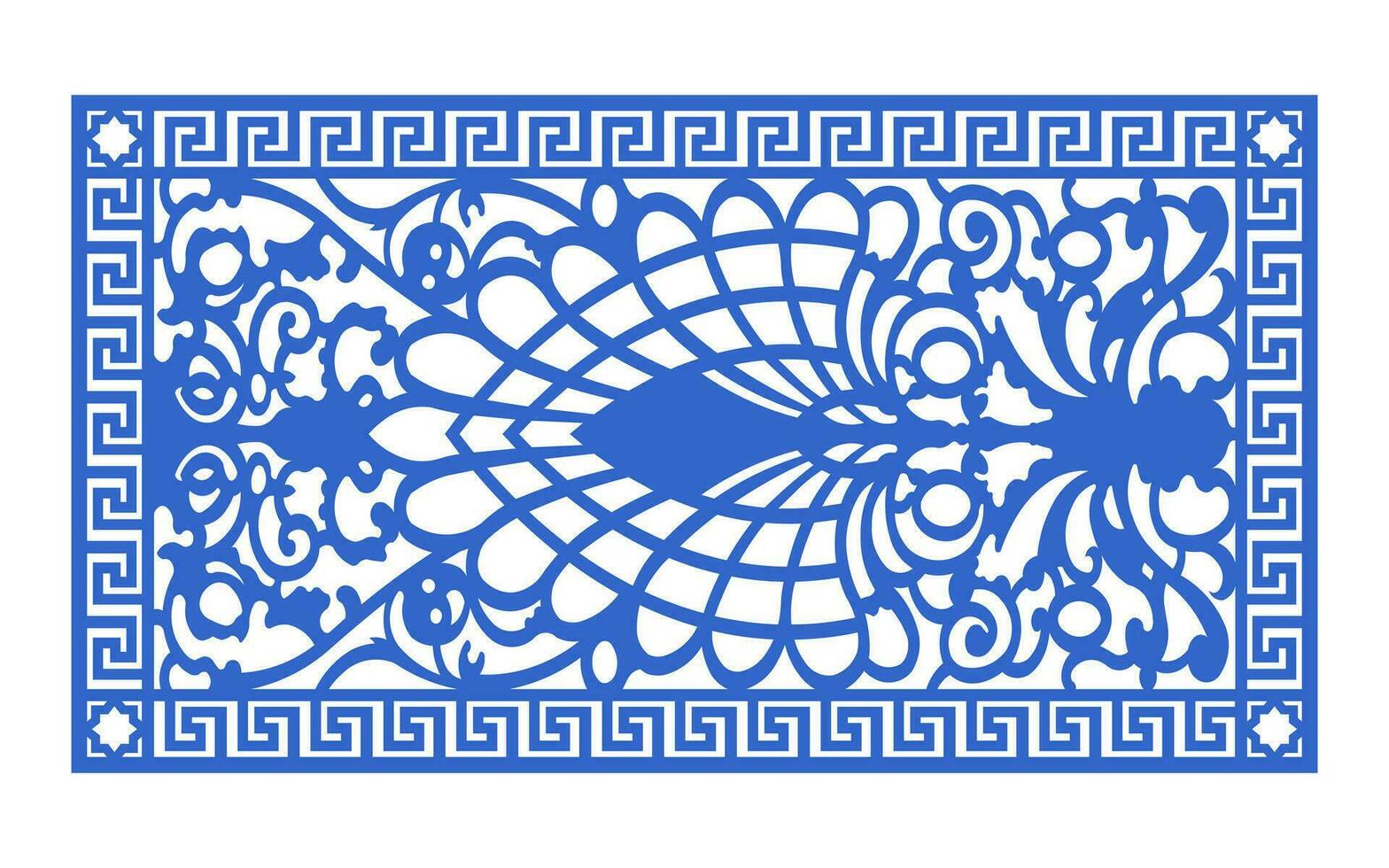 Decorative floral patterns, geometric template for cnc laser cutting vector