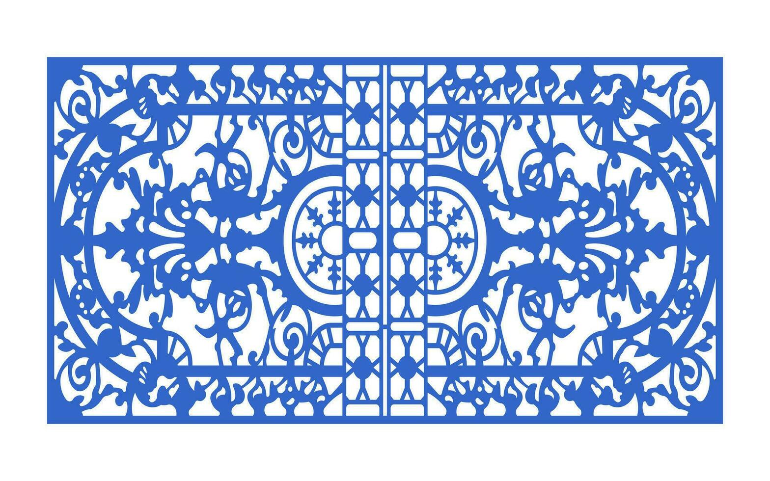 Decorative floral patterns, geometric template for cnc laser cutting vector