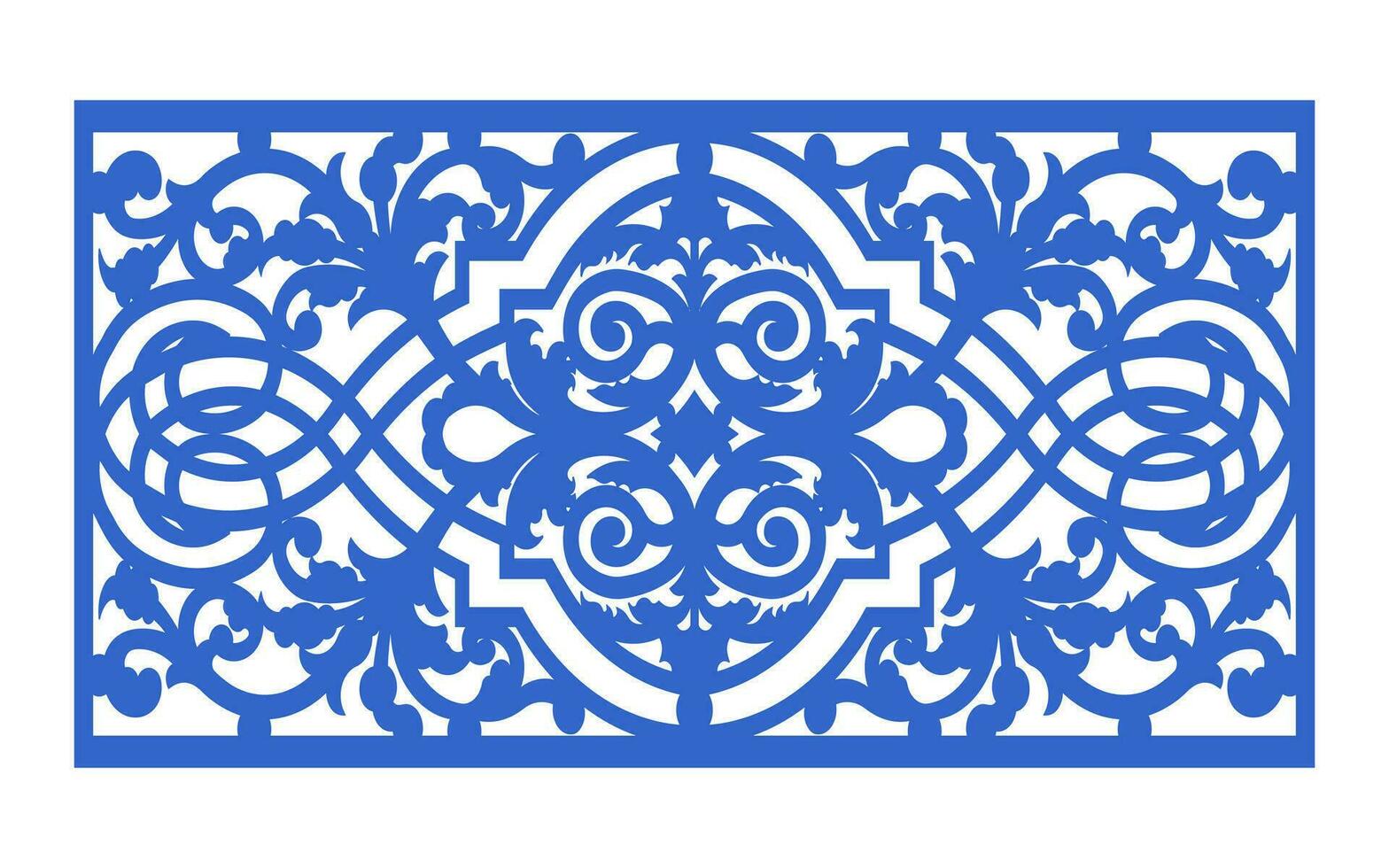 Decorative floral patterns, geometric template for cnc laser cutting vector