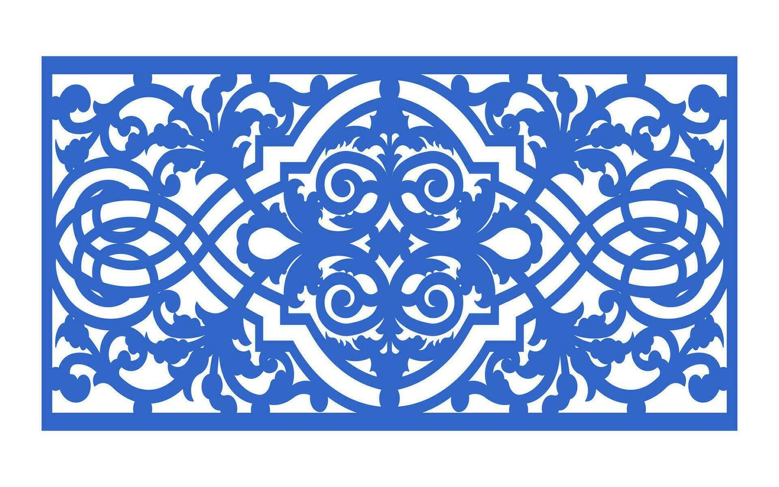 Decorative floral patterns, geometric template for cnc laser cutting vector