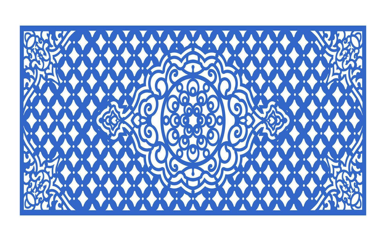 Decorative floral patterns, geometric template for cnc laser cutting vector