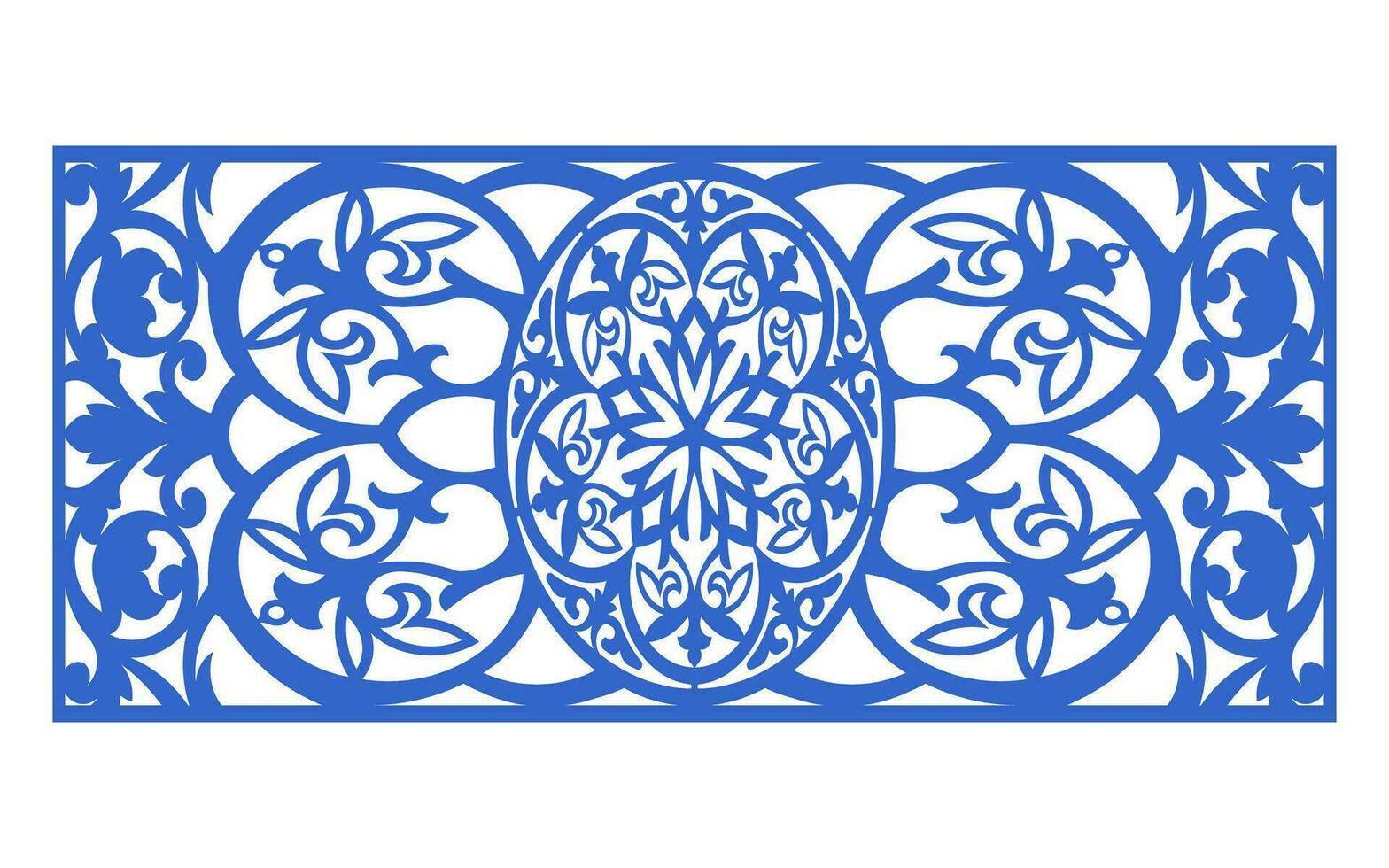 Decorative floral patterns, geometric template for cnc laser cutting vector