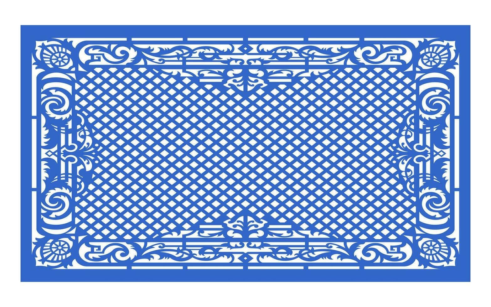 Decorative floral patterns, geometric template for cnc laser cutting vector