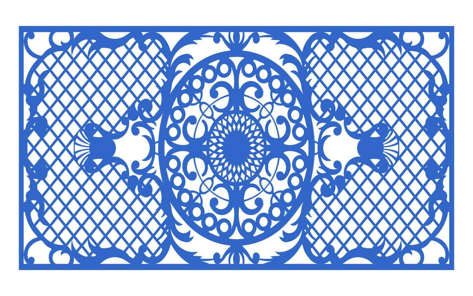 Decorative floral patterns, geometric template for cnc laser cutting vector
