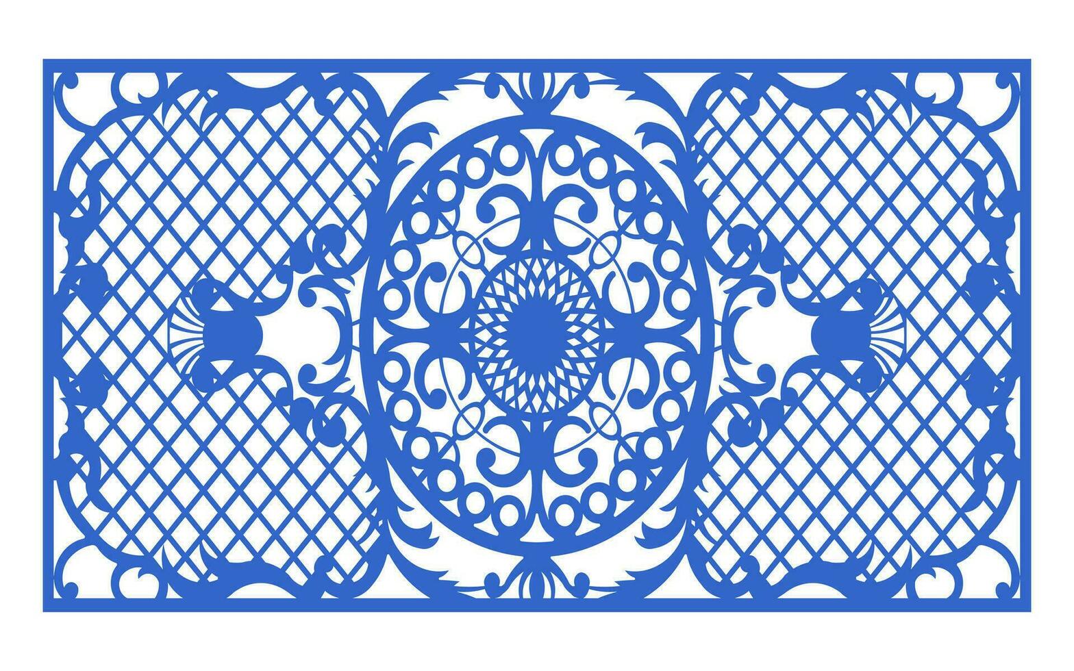 Decorative floral patterns, geometric template for cnc laser cutting vector