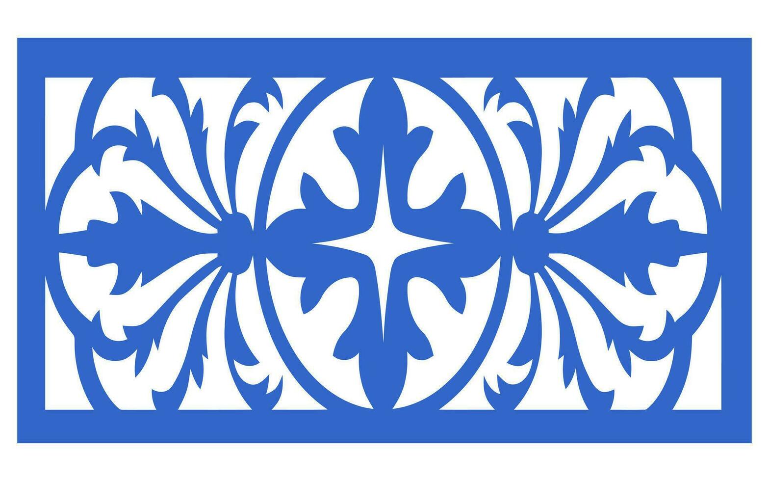 Decorative floral patterns, geometric template for cnc laser cutting vector