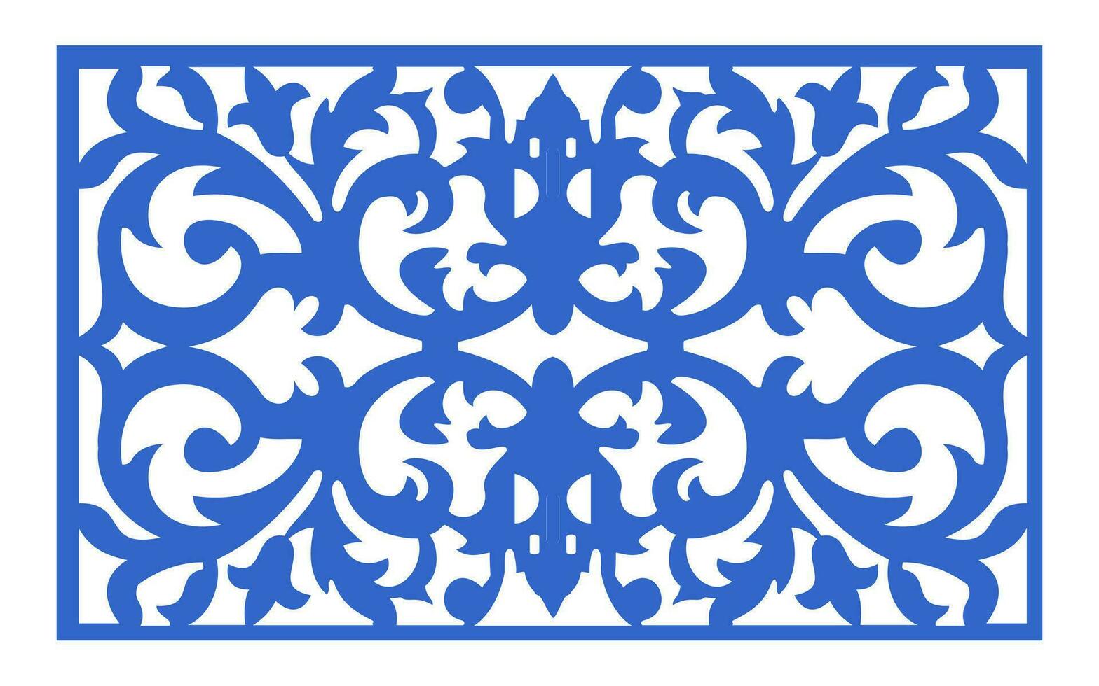 Decorative floral patterns, geometric template for cnc laser cutting vector