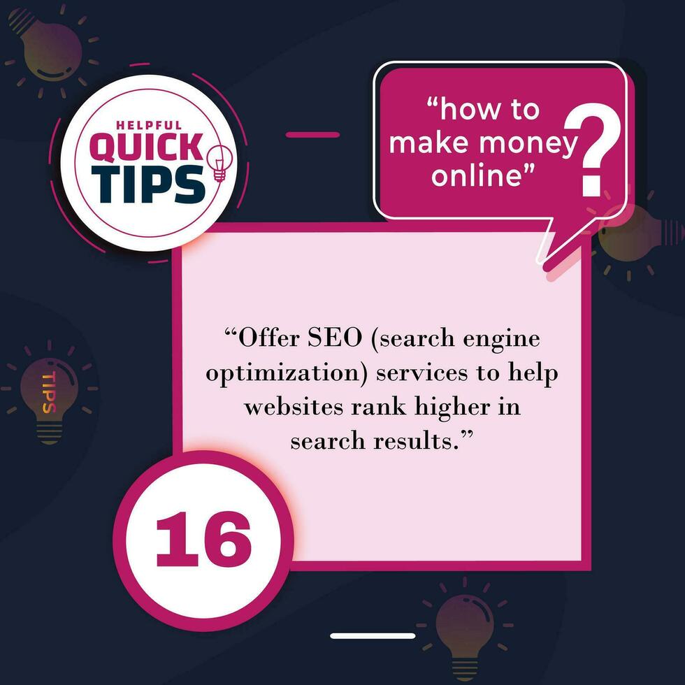 50 TIPS HOW TO MAKE MONEY ONLINE vector