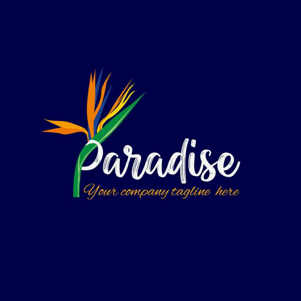paradise minimalist logo design vector