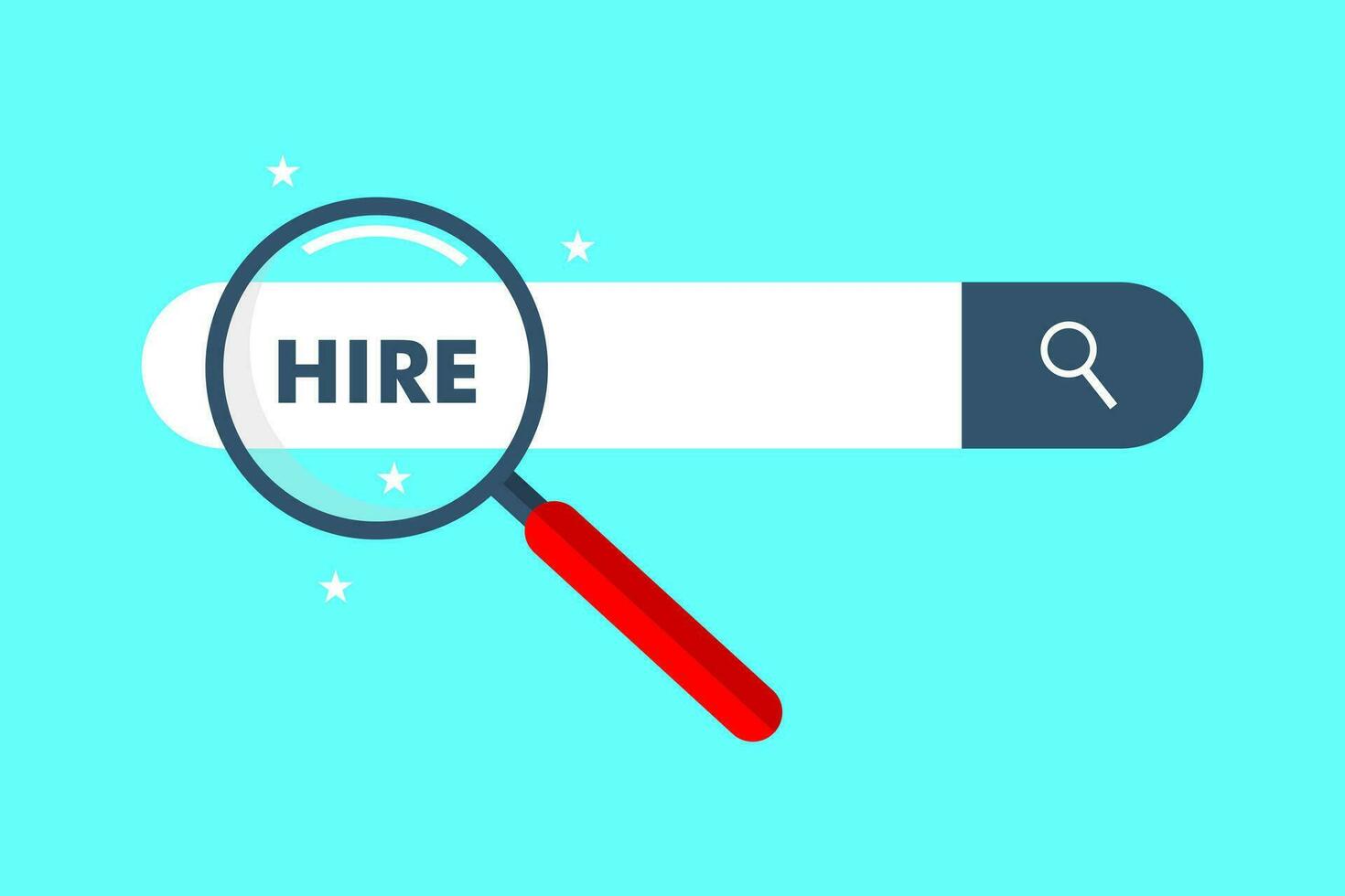 businessman using magnifying glass searching for new hiring career vector