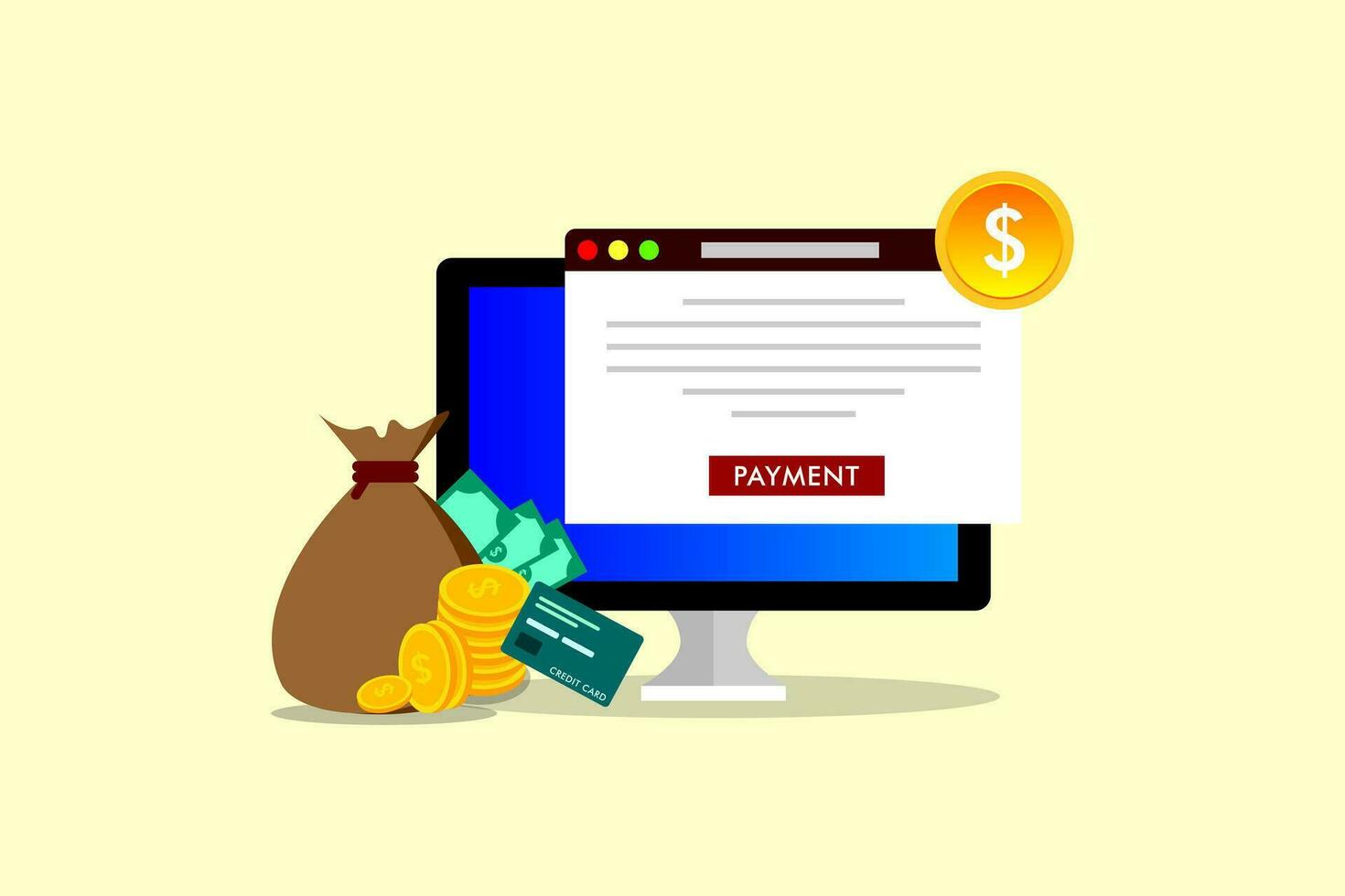 guarantee of security financial savings and money turnover, online shopping online shopping vector