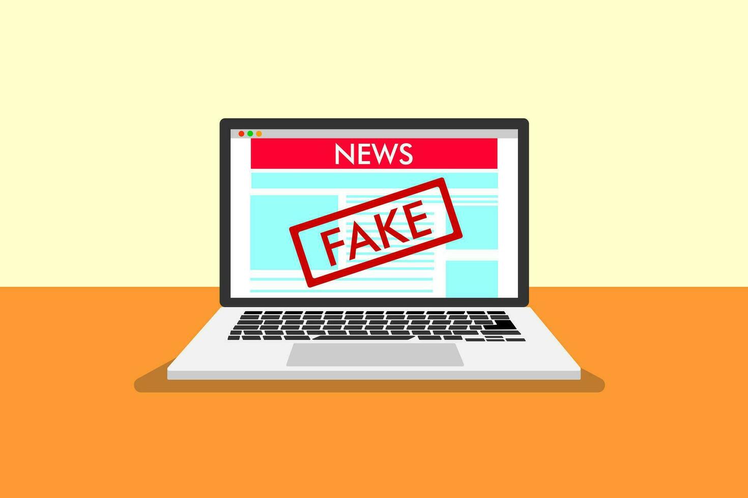 World global news, fake world news, economy, business headlines, Daily fake news, Fake News website on laptop screen vector