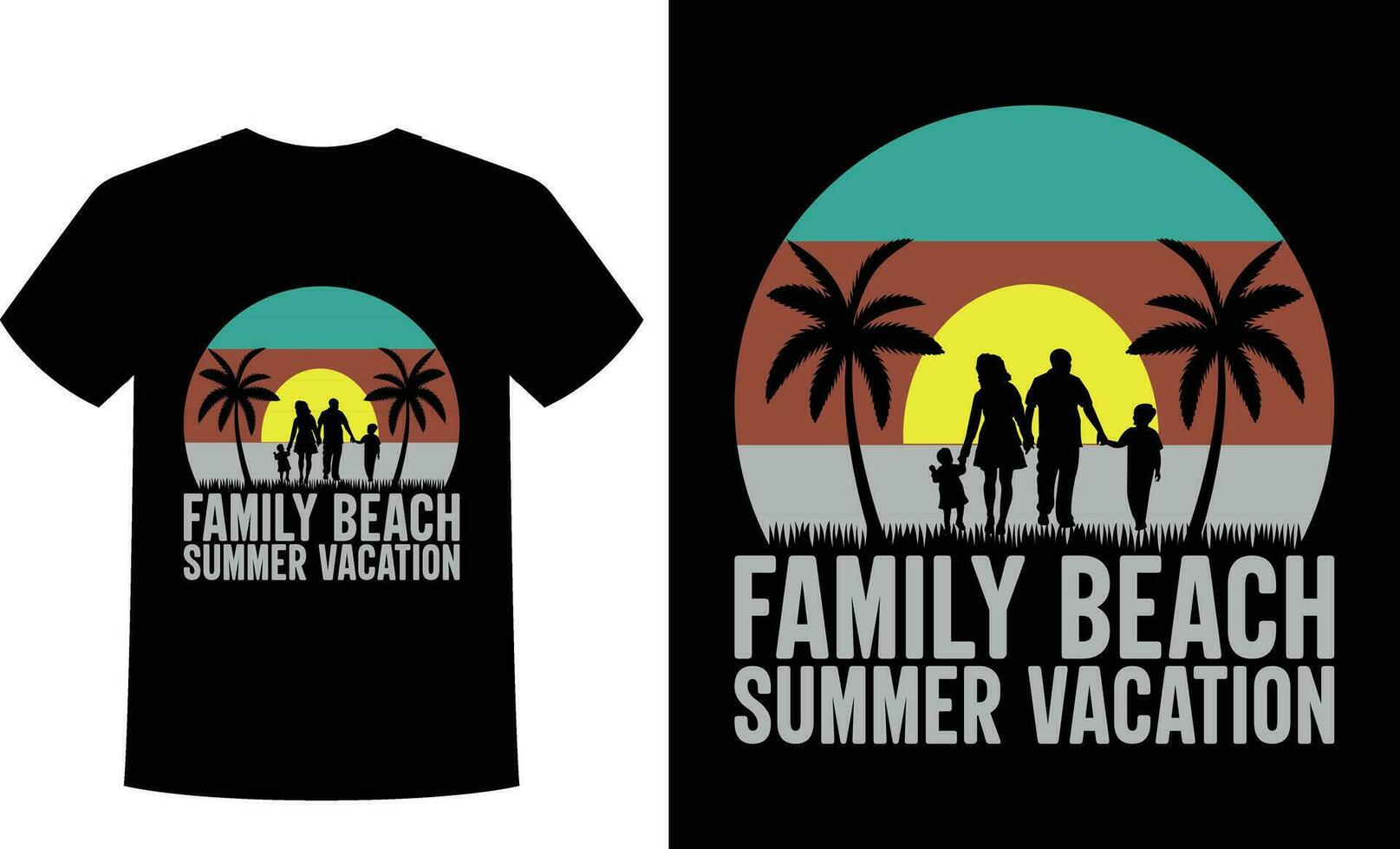 familia playa verano vacaciones camiseta vector