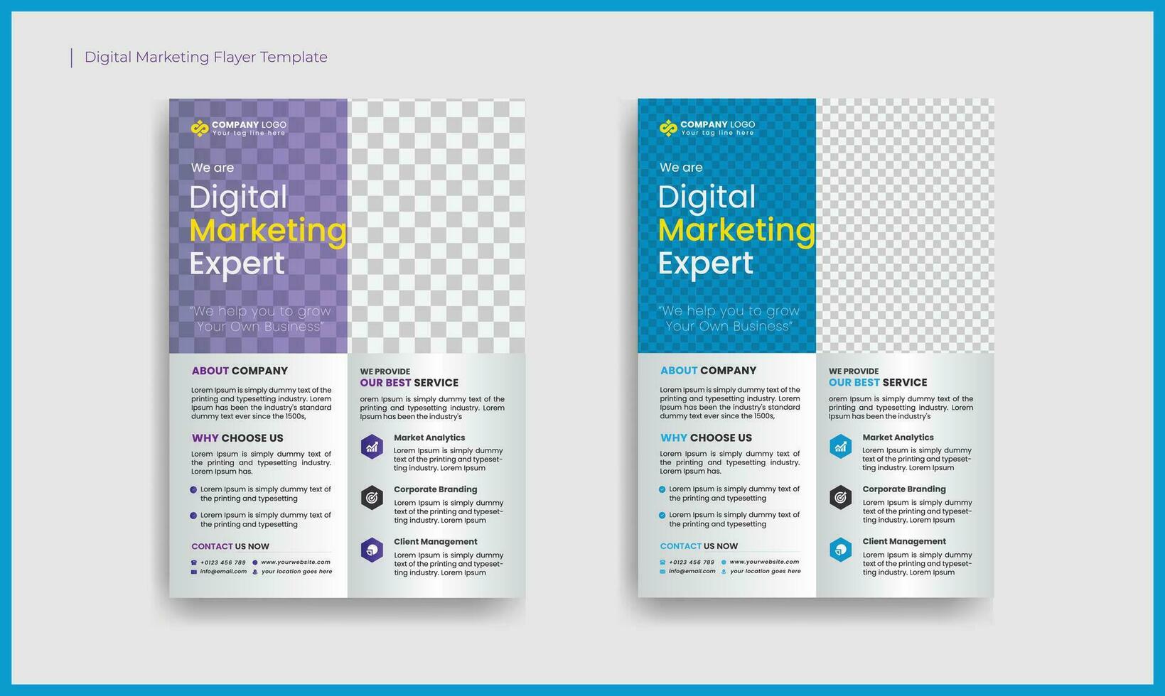 Free Vector modern digital marketing agency flyer template