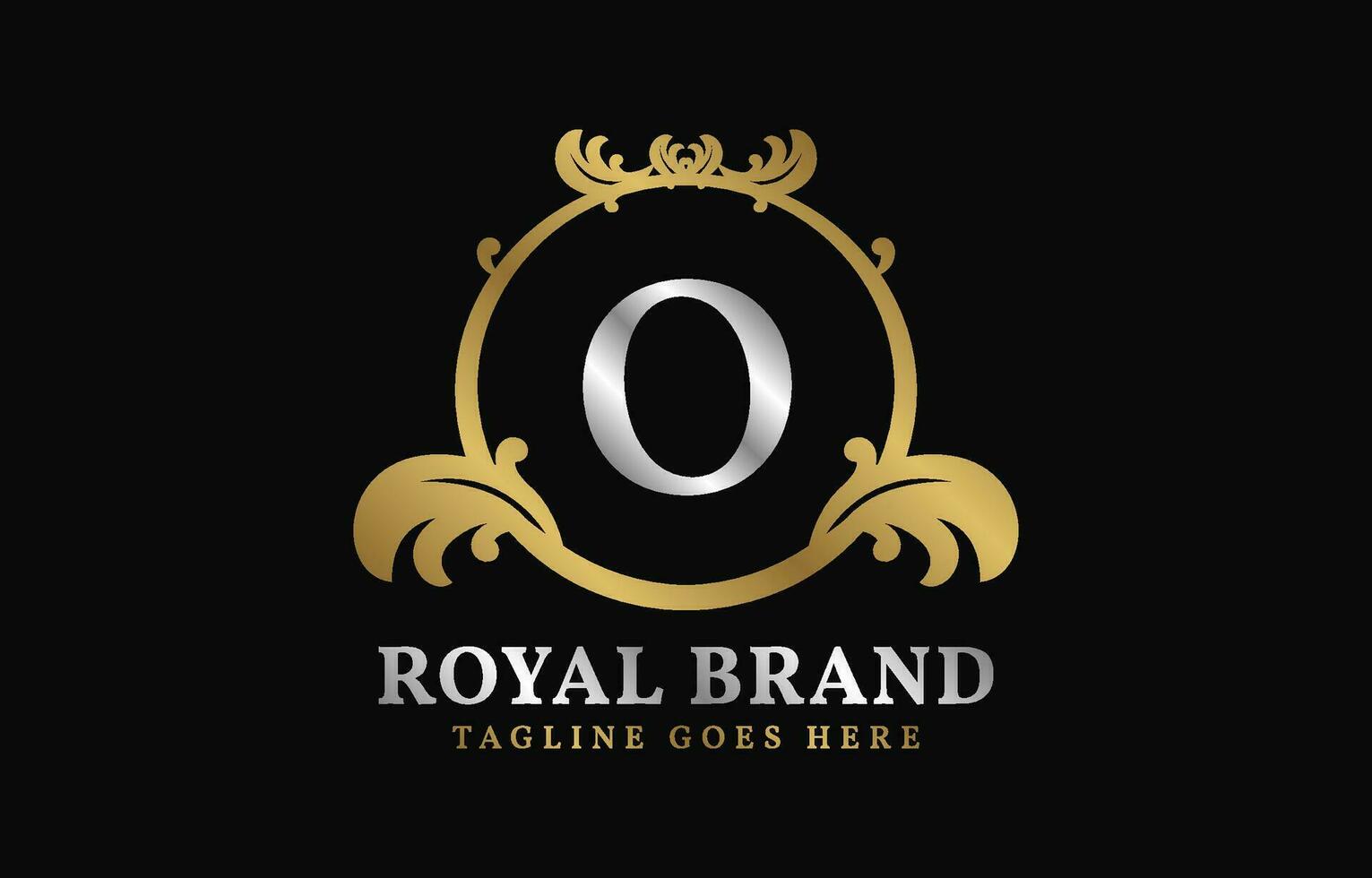 letter O royal brand luxurious circle frame initial vector logo design