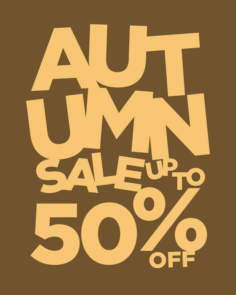 autumn sale up to 50 percent off typography vector
