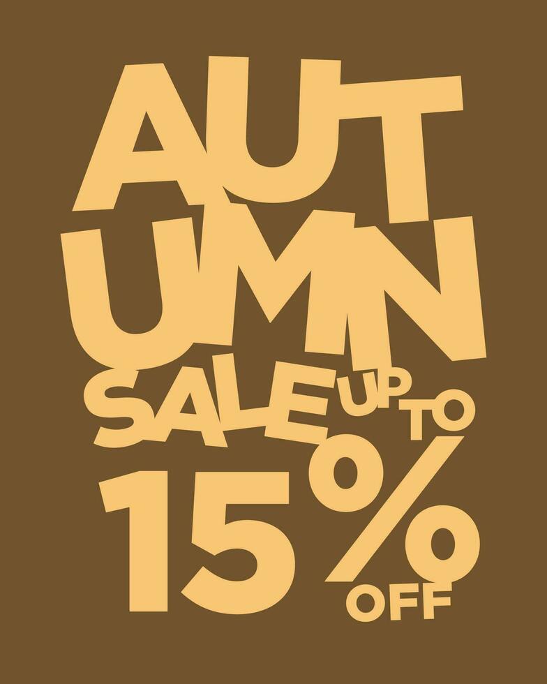 autumn sale up to 15 percent off typography vector