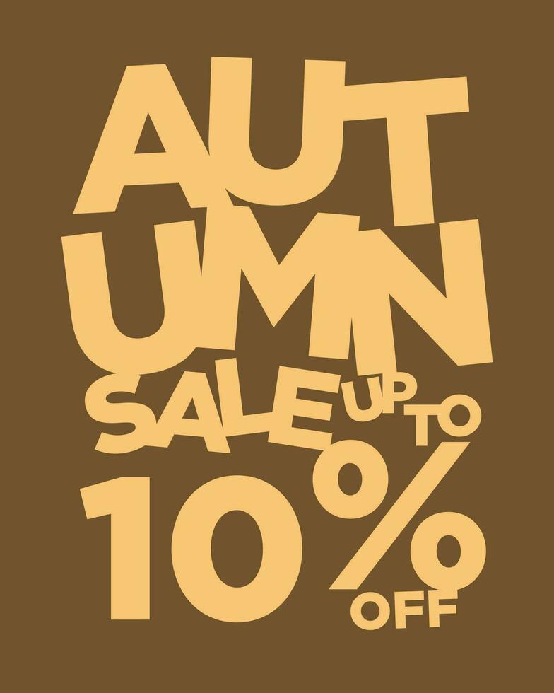 autumn sale up to 10 percent off typography vector