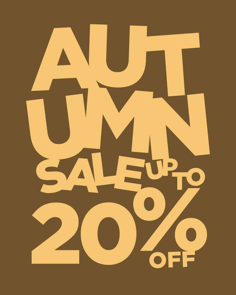 autumn sale up to 20 percent off typography vector