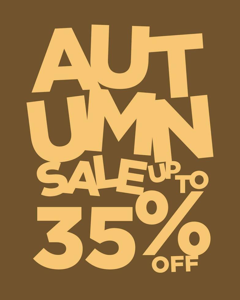 autumn sale up to 35 percent off typography vector